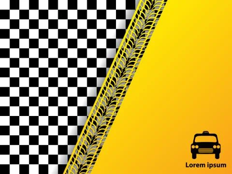 Checkered background design with tire tread Stock Illustration