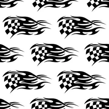 Checkered black and white flag Illustrazione stock