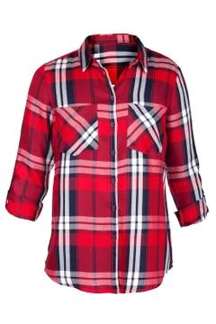 Checkered blouse isolated on white Stock Photos