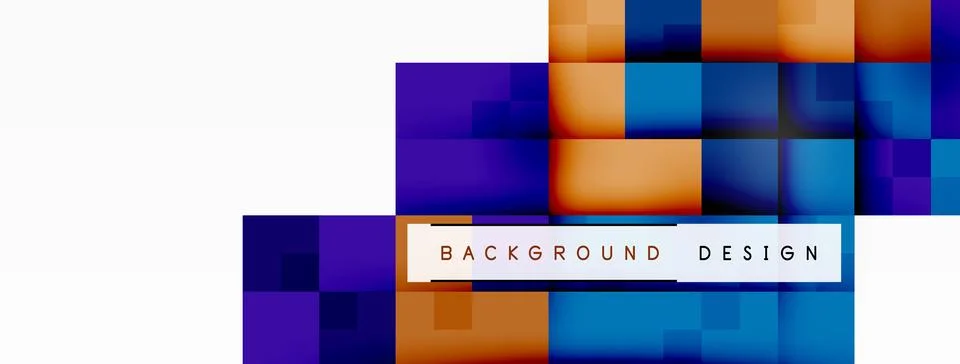 Checkered blue and orange pattern on a whitebordered rectangle Stockillustratie