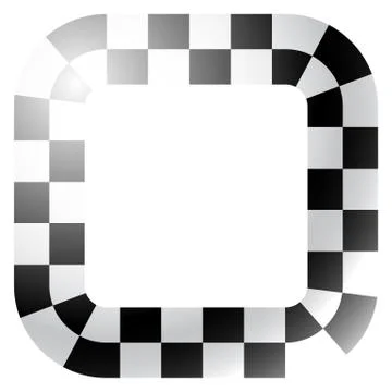 Checkered, chequered border, frame isolated. Vector art. Stock Illustration