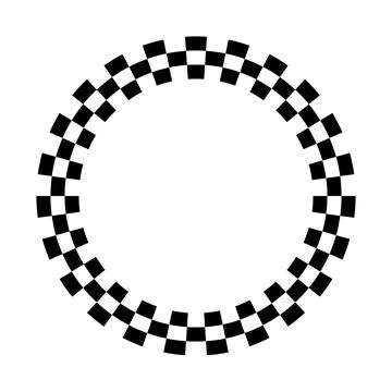 Checkered circle frame pattern with alternating squares vector art Illustrazione stock