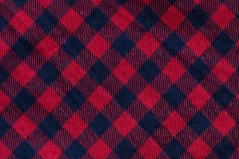 Checkered cloth texture with red and blue stripes Stock Photos
