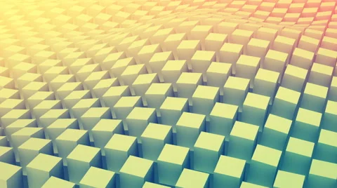 Checkered cubes surface waving. Seamless loop 3D animation 4k UHD (3840x2160) Video stock 63853777