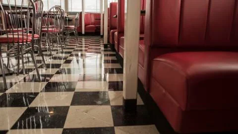 Checkered Diner Floor Stock Photos