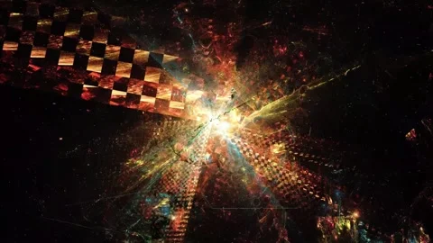 Checkered Energy Core Explosion and Glowing Laser Beams Loop Stock Footage 345961976