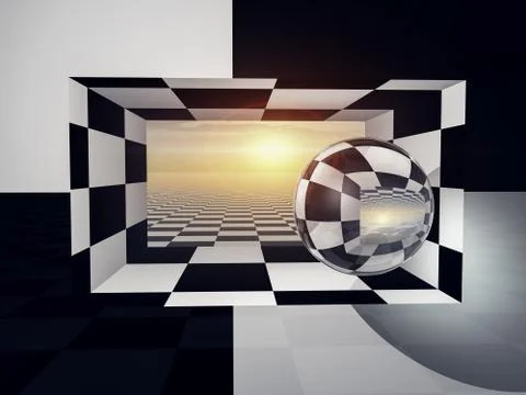 Checkered Entrance Horizon 스톡 일러스트