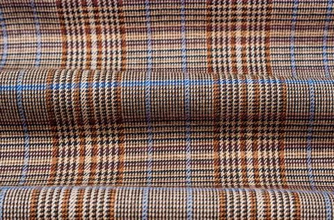 Checkered fabric. Checkered pattern on fabric of different colors. Stock Photos