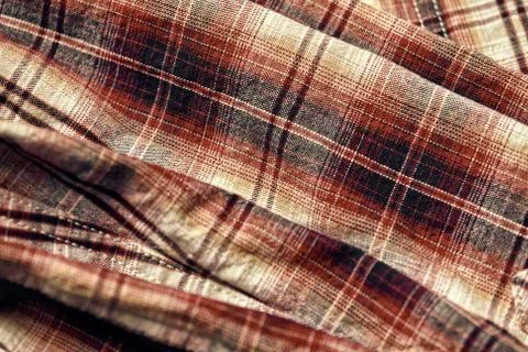 Checkered fabric close up for texture or background Stock Photos