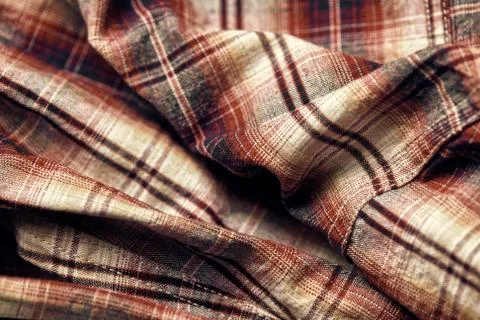 Checkered fabric close up for texture or background Stock Photos