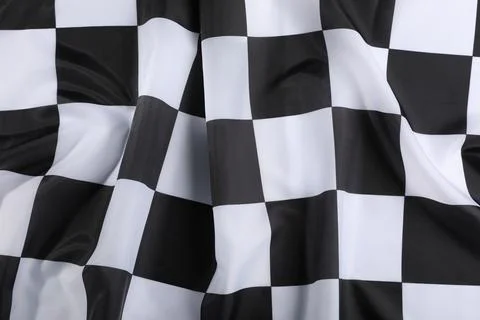 Checkered finish flag as background, top view Stock Photos