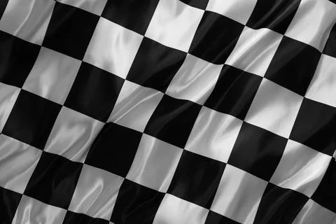 Checkered finish flag as background, top view 写真素材