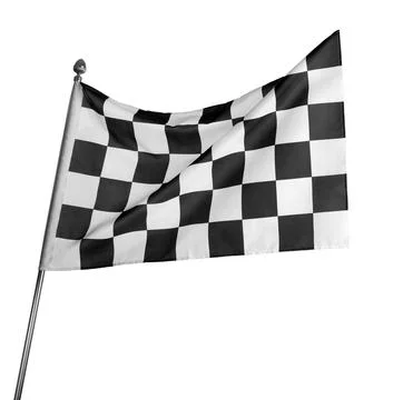 Checkered finish flag on white background. Auto racing symbol 写真素材