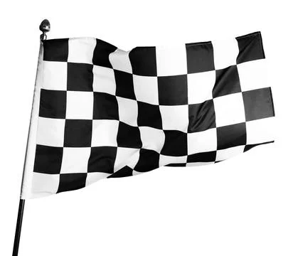 Checkered finish flag on white background. Auto racing symbol Stock Photos