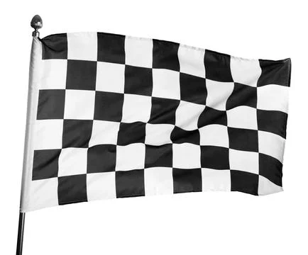 Checkered finish flag on white background. Auto racing symbol Stock Photos