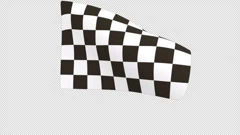 Checkered Flag – 3d render looped with alpha channel. Video stock 335194113
