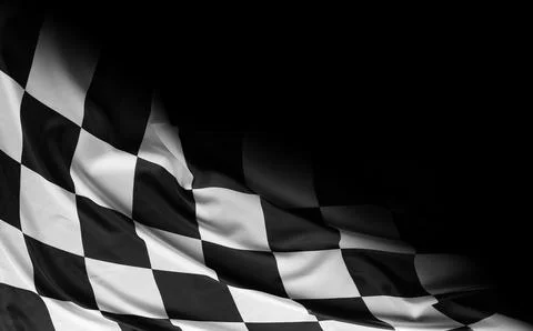 Checkered flag on black Stock Illustration