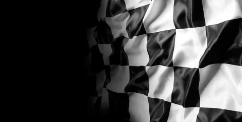 Checkered flag on black Stock Illustration