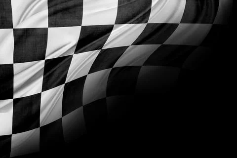 Checkered flag on black Stock Photos