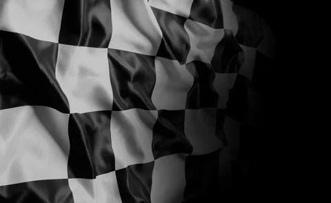 Checkered flag on black Stock Photos