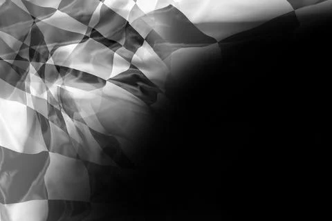 Checkered flag on black Stock Photos