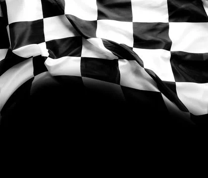 Checkered flag on black Stock Photos