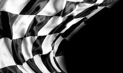 Checkered flag on black Stock Photos