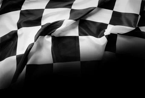 Checkered flag on black Stock Photos