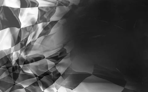 Checkered flag on black 스톡 사진