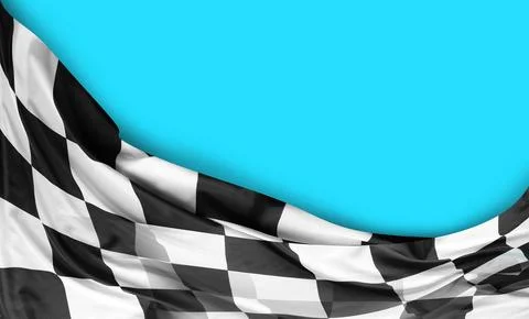Checkered flag on blue Stock Photos