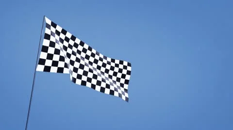 Checkered flag bluesky Stock Footage 10578672