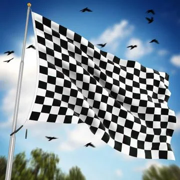 Checkered flag Checkered flag , This is a computer generated and 3d render... Foto stock