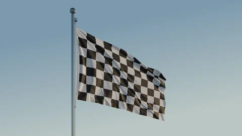 Checkered Flag: Cinematic Loopable Motion with Blue Sky in 4K ProRes 422 HQ Видео 267465226