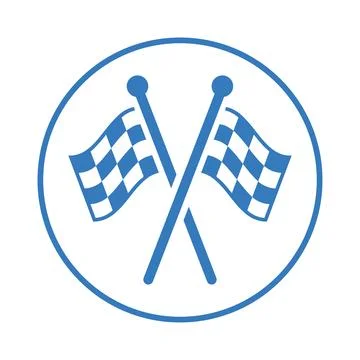 Checkered flag, competition, finish, start, winning blue icon Stock Illustration