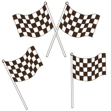 Checkered flag drawing Stock Illustration