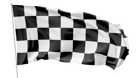 Checkered flag on flagpole Stock Illustration