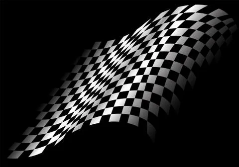 Checkered flag flying in black design for race background vector. Stock Illustration