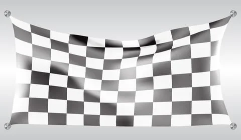 Checkered flag flying wave white design race background vector illustration. Stock Illustration