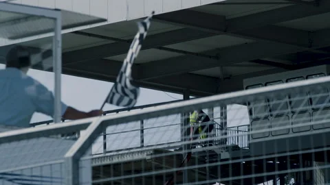 Checkered Flag, Formula Racing - Auto Race - Racing Track - Motor Sports Stock Footage 158771745