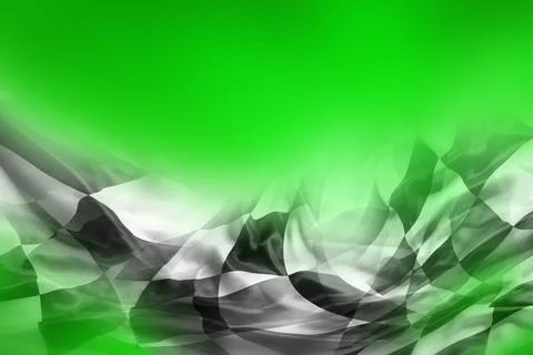 Checkered flag on green 스톡 사진