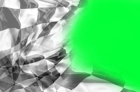 Checkered flag on green Stock Photos
