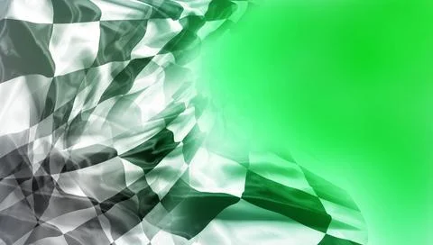 Checkered flag on green Stock Photos
