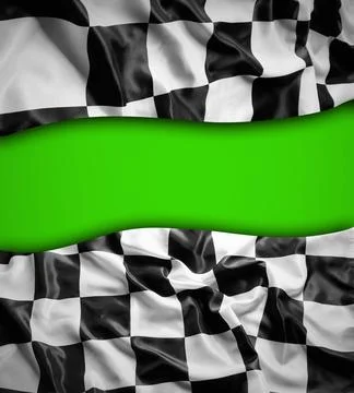 Checkered flag on green Stock Photos