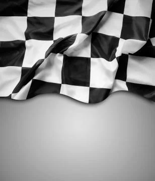 Checkered flag on grey Stock Photos