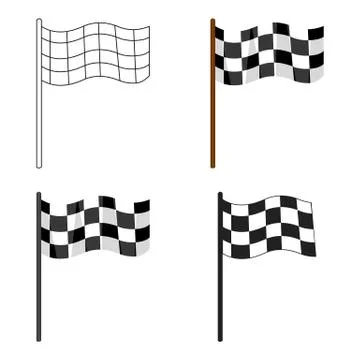Checkered flag icon cartoon. Single sport icon from the big fitness, healthy Illustrazione stock