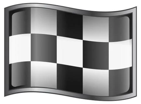 Checkered flag icon, isolated on white background Stock Illustration