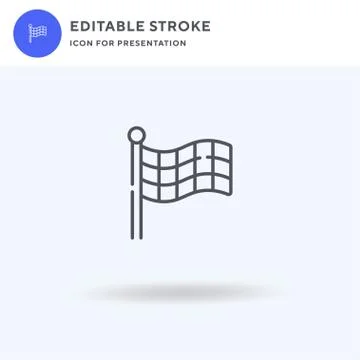 Checkered Flag icon vector, filled flat sign, solid pictogram isolated on whi Stock Illustration