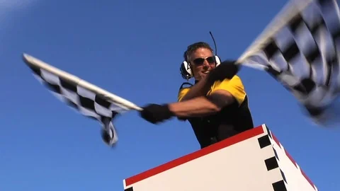 Checkered Flag Man 720P 스톡 동영상 72234103