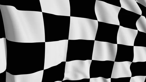 Checkered flag in motion. Smooth waves of matter, fluttering from the wind Stock Footage 109428162