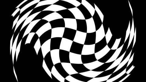 Checkered flag pattern morphing with cinematic motion during dynamic visual.. Stock Footage 341376351